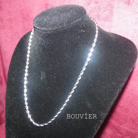 18K Solid White Gold 5mm Rope Chain - Picture 2 of 4